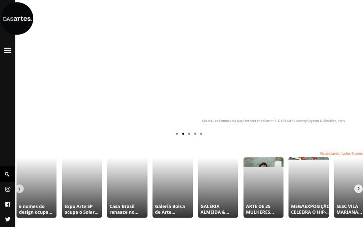 Screenshot stránky dasartes.com.br