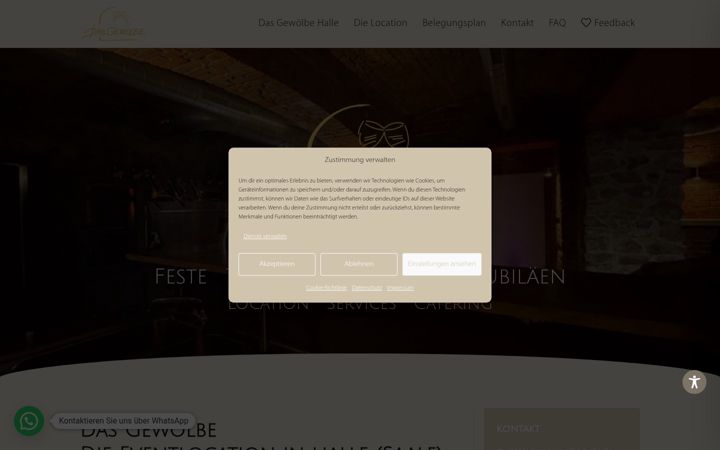 Screenshot of dasgewoelbe-halle.de