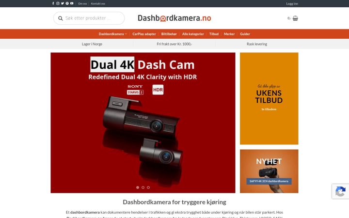 Screenshot of dashbordkamera.no