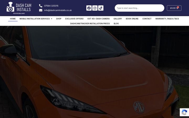 Screenshot of dashcaminstalls.co.uk