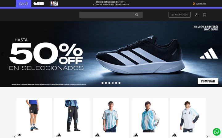 Skärmbild av dashdeportes.com.ar