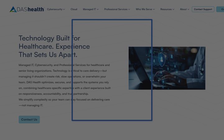 Screenshot of dashealth.com