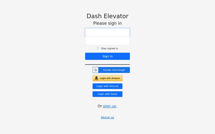 Screenshot of dashelevator.com
