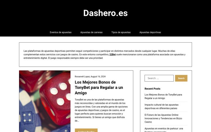 Screenshot di dashero.es
