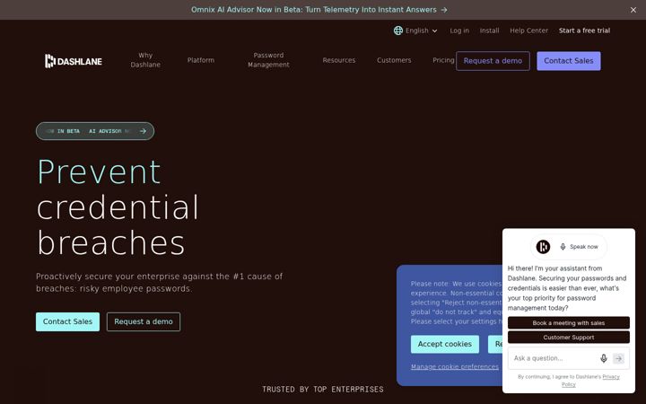 Екранна снимка на dashlane.com