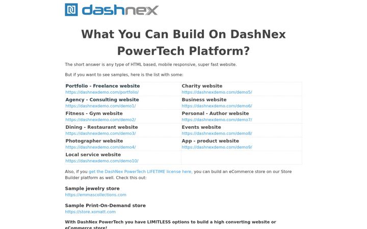 Screenshot of dashnexdemo.com