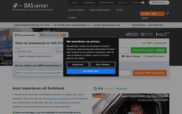 Screenshot of dasimport.nl