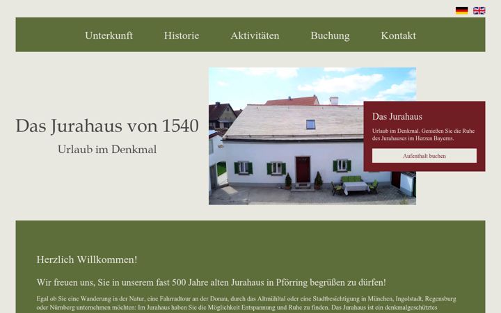 Screenshot of dasjurahaus1540.de