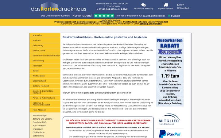 Screenshot of daskartendruckhaus.de