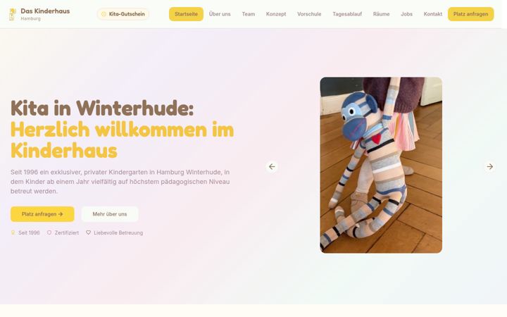 Screenshot of daskinderhaus-hamburg.de