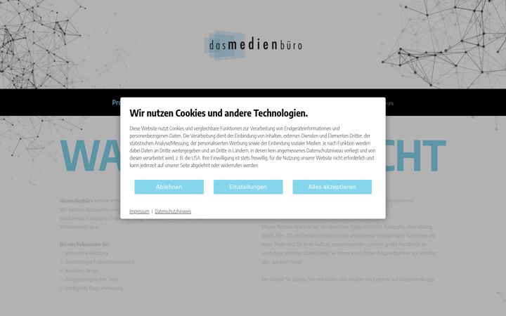 Captură de ecran a dasmedienbuero.net