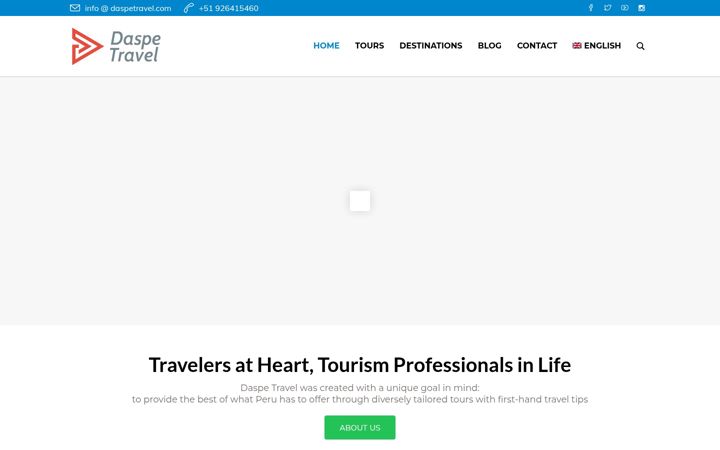 Screenshot of daspetravel.com