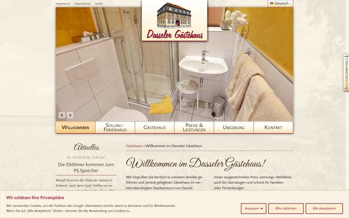 Screenshot of dasseler-gaestehaus.de
