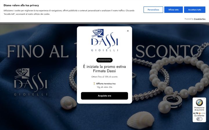 Screenshot of dassigioielli.com