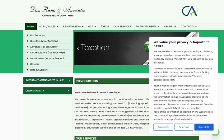Screenshot of dassranaassociates.com