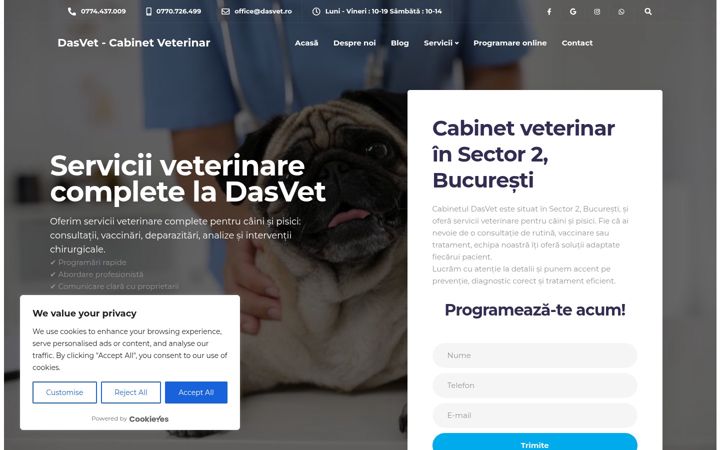 Ekrānuzņēmums no dasvet.ro
