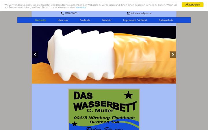 Screenshot of daswasserbett-mueller.de