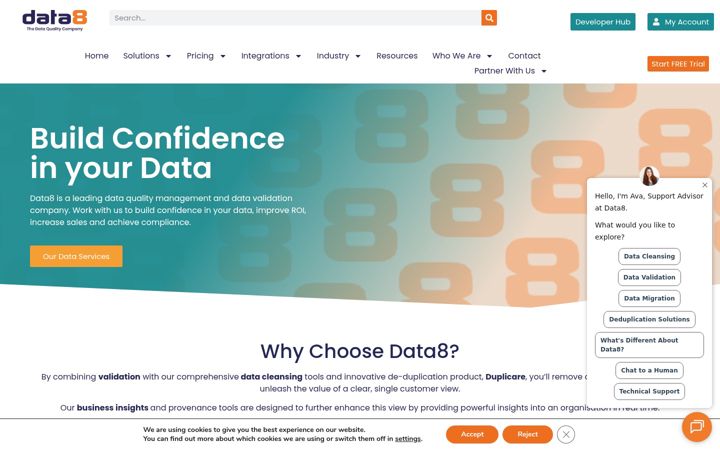 Captură de ecran a data-8.co.uk