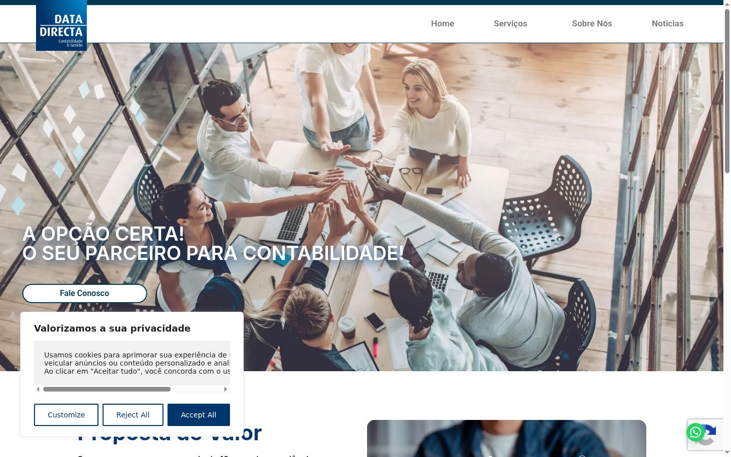 Screenshot of the consent banner shown before any interaction