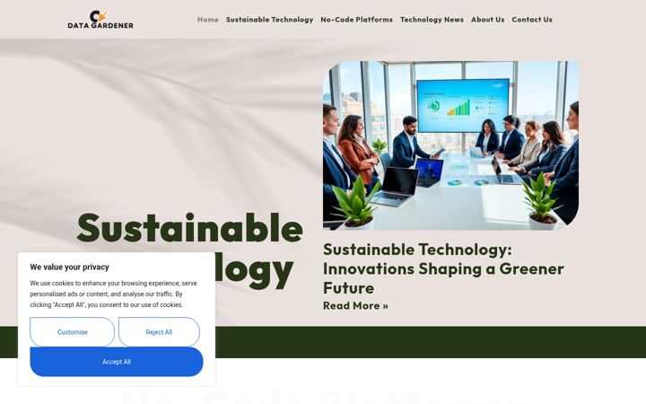 Screenshot of data-gardener.com