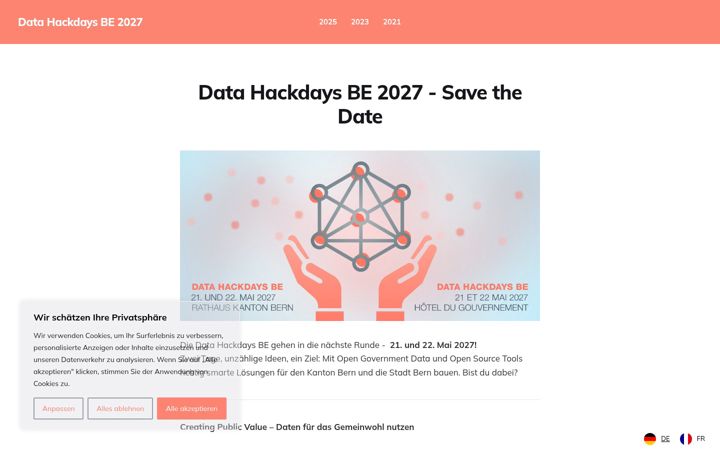 Screenshot of data-hackdays-be.ch