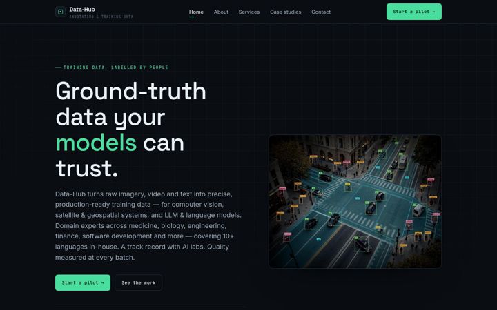 Screenshot of data-hub.at