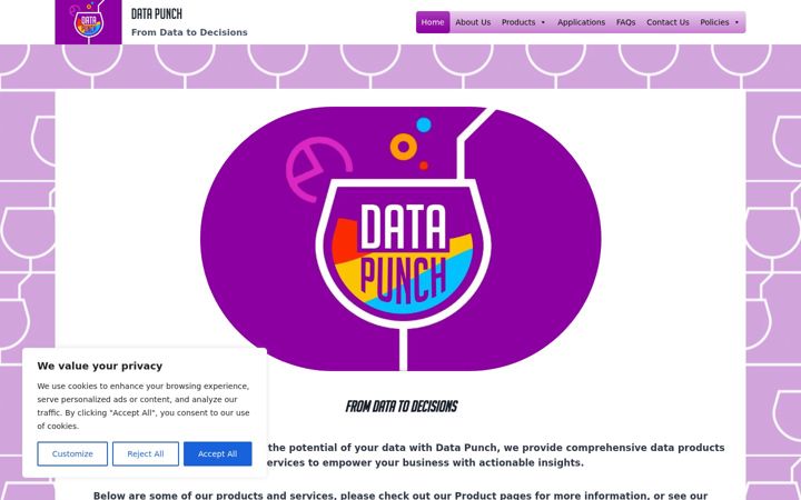 Екранна снимка на data-punch.io