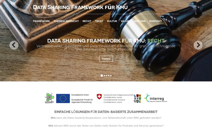 Screenshot of data-sharing-framework.eu