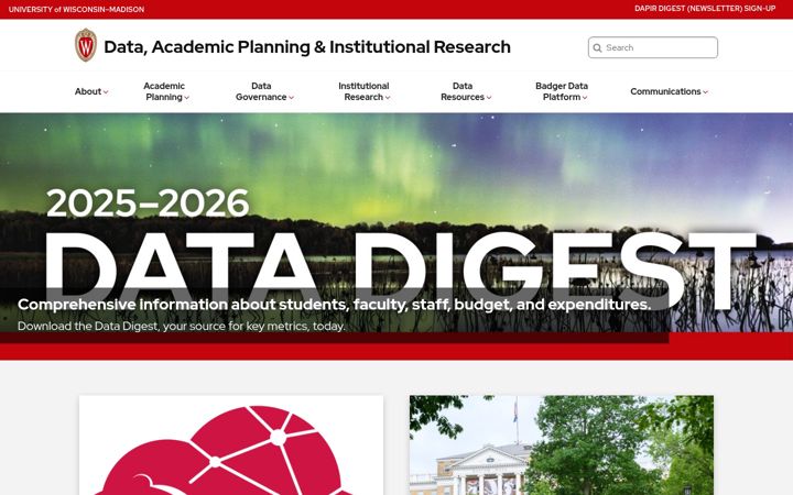 Skjermbilde av data.wisc.edu