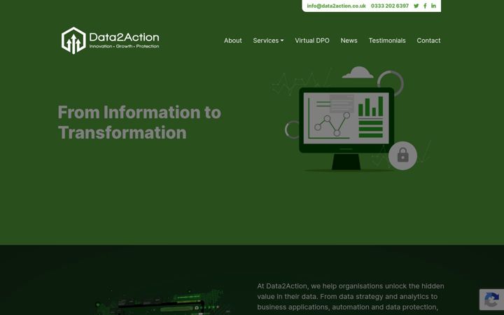 Screenshot of data2action.co.uk