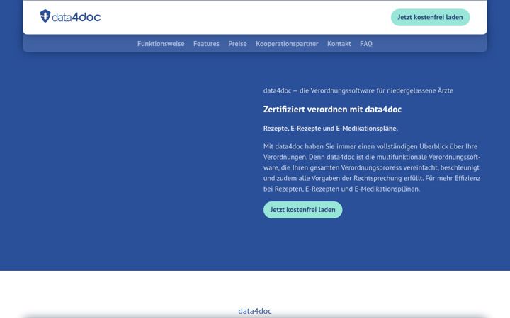 Screenshot of data4doc.de