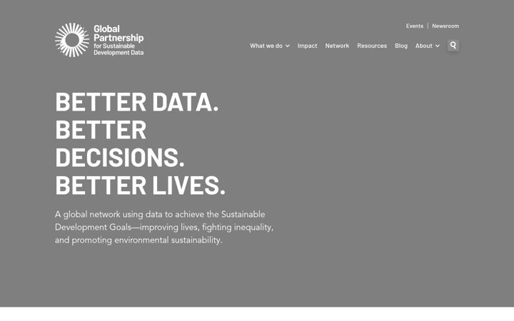 Screenshot of data4sdgs.org