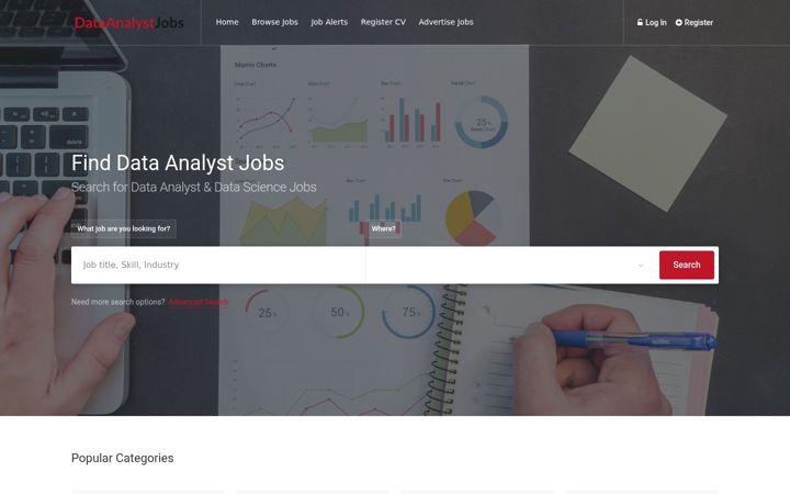 Ekrānuzņēmums no dataanalystjobs.co.uk