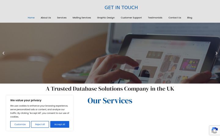 Ekrānuzņēmums no database-solutions.co.uk