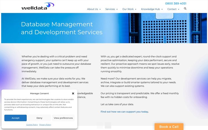 Ekrānuzņēmums no database-support.co.uk