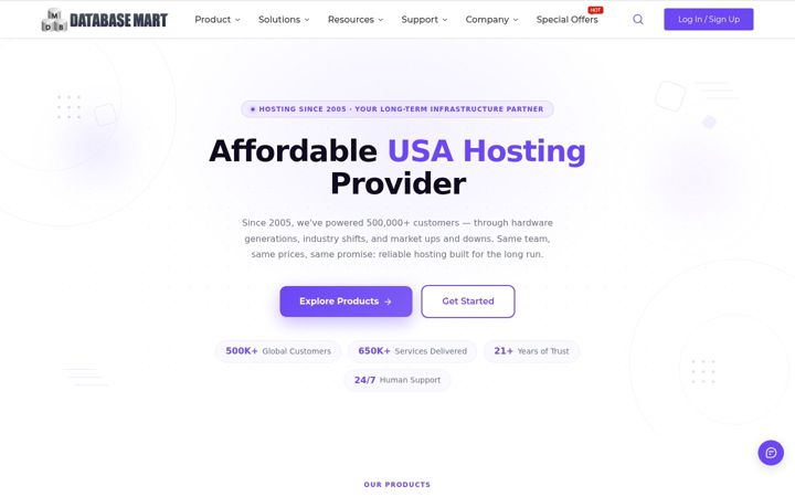 Screenshot of databasemart.com