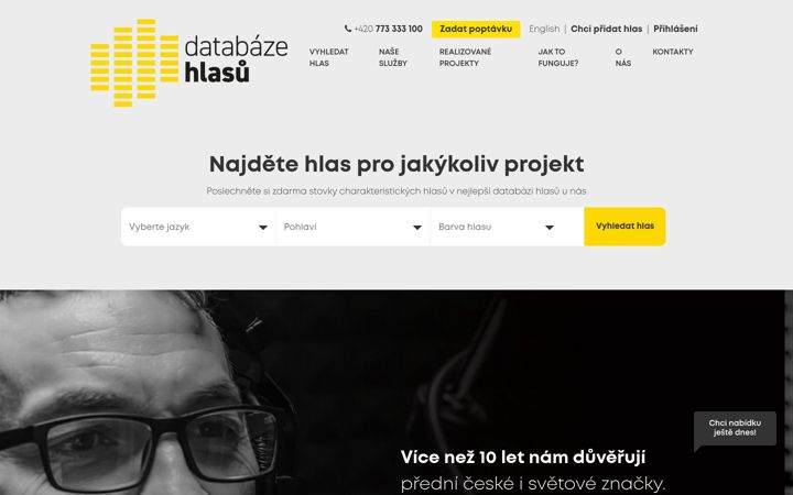 Skærmbillede af databazehlasu.cz