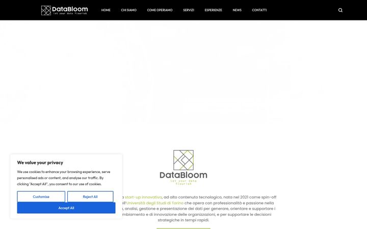 Screenshot stránky databloom.it