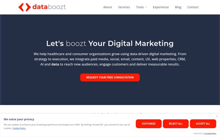 Screenshot of databoozt.com