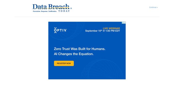 Skjermbilde av databreachtoday.com
