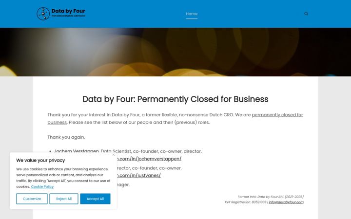 Screenshot of databyfour.com