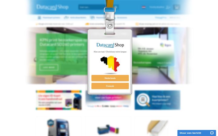 Screenshot stránky datacardshop.be