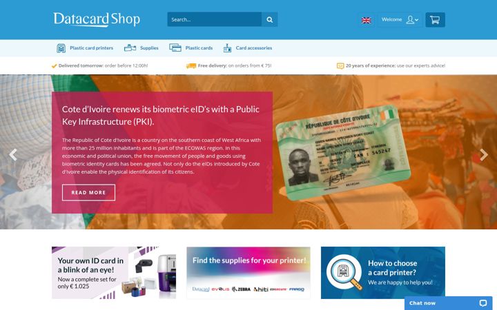 Screenshot of datacardshop.com