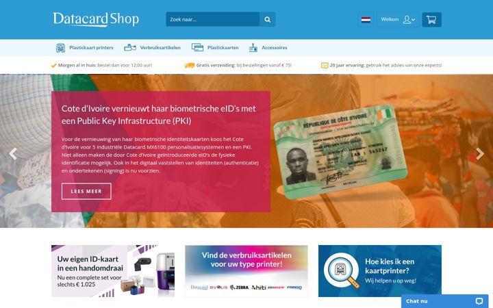 Ekrano kopija datacardshop.nl