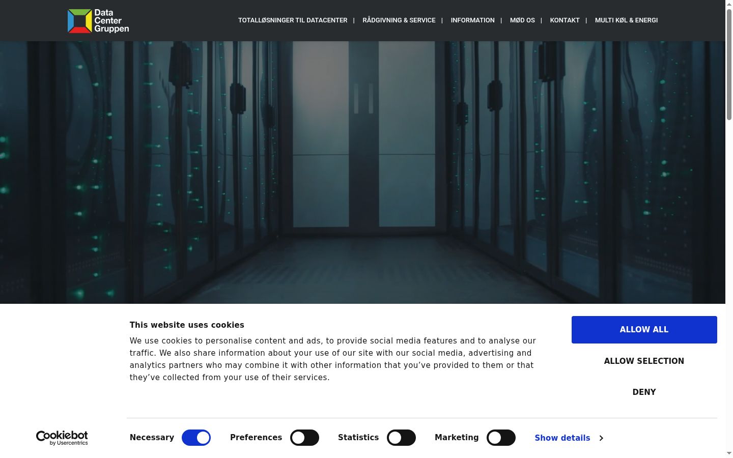 Screenshot del banner di consenso mostrato prima di qualsiasi interazione