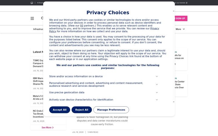 Zrzut ekranu datacenterknowledge.com