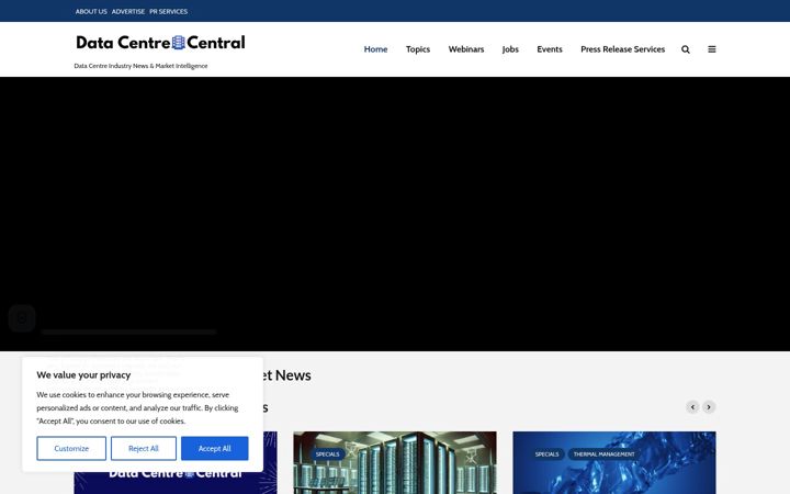 Screenshot of datacentrecentral.com