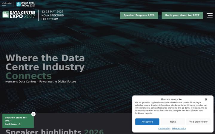 Screenshot of datacentreexpo.no
