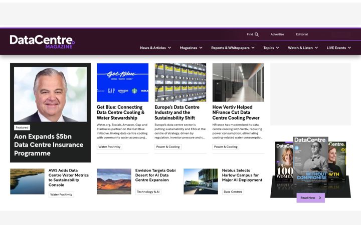 Screenshot of datacentremagazine.com