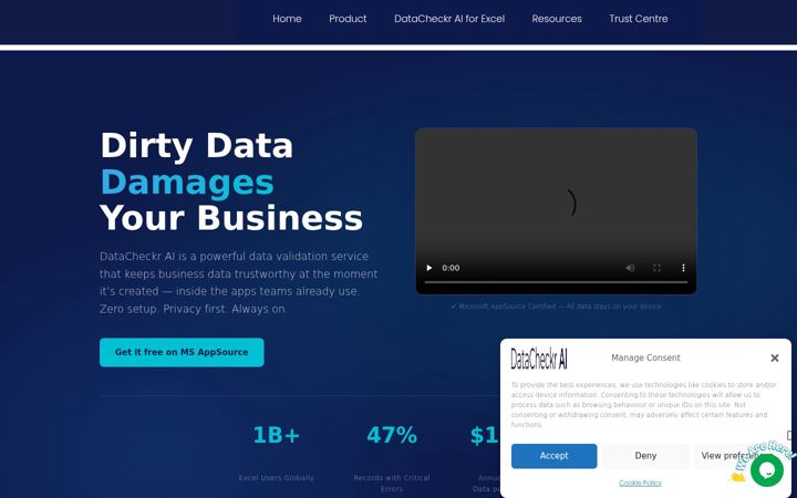 Screenshot di datacheckr.ai